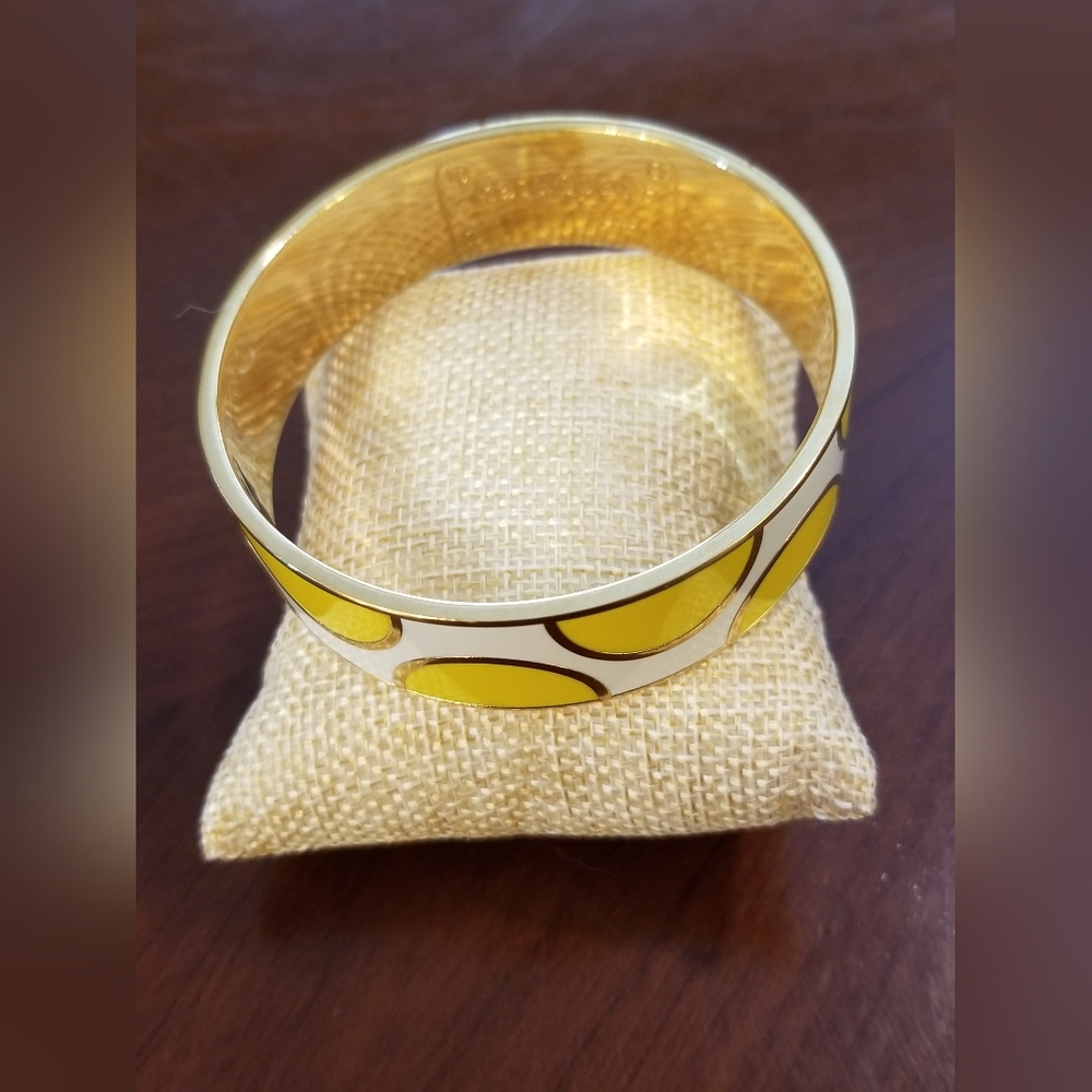 Kate Spade A Place In The Sun Gold And White Bangle Bracelet - Picture 4 of 12